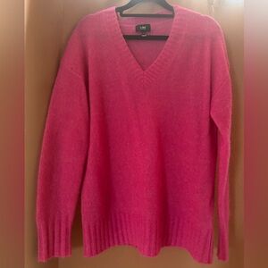 Luxe Women's V-Neck Sweater in Vibrant Pink
